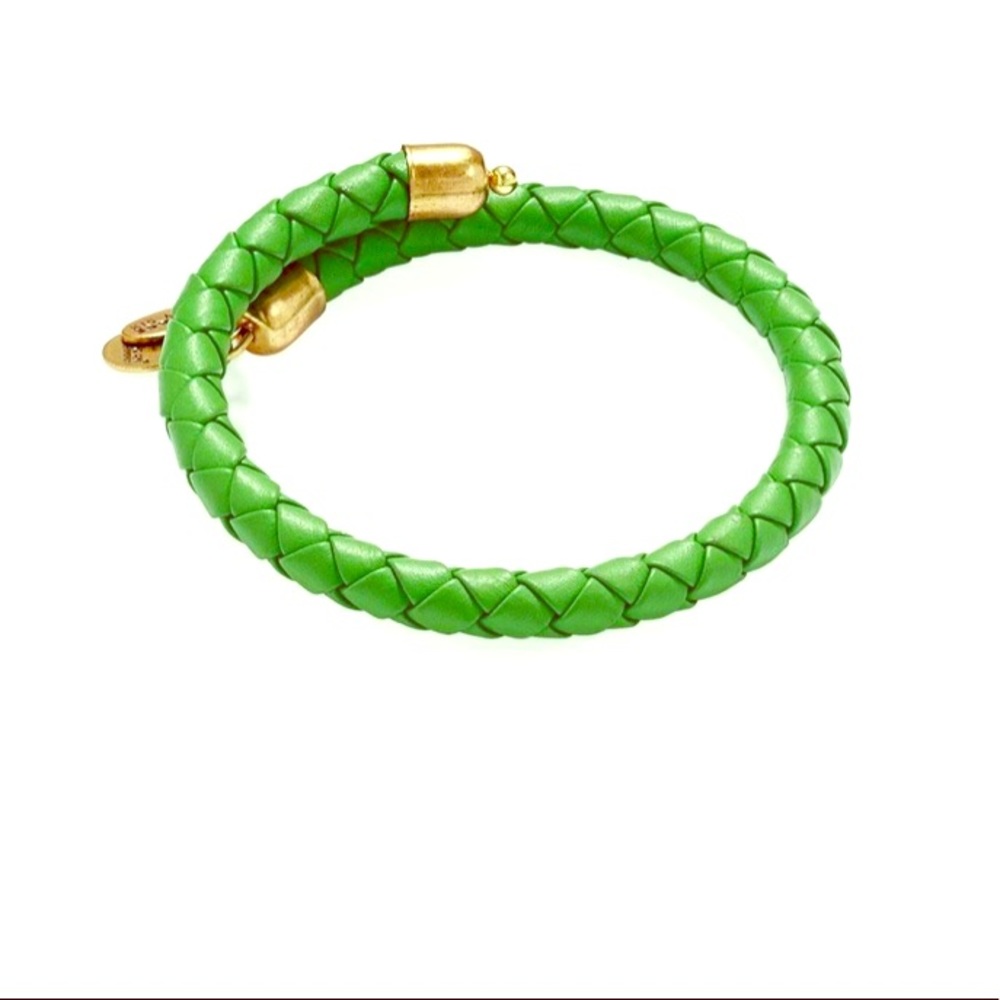 Alex and Ani Palm Green Braided Wrap Bracelet